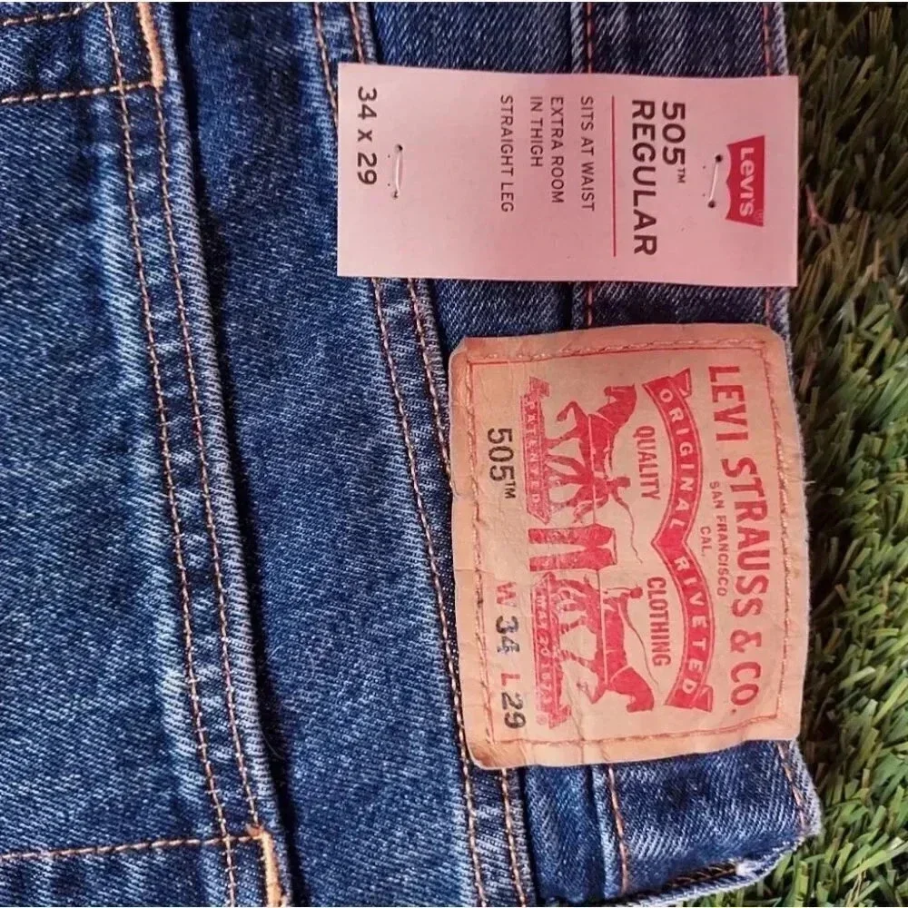 Levis Strauss & Co. 505 Regular Mens Jeans W34 L29 NWT - Picture 5 of 13